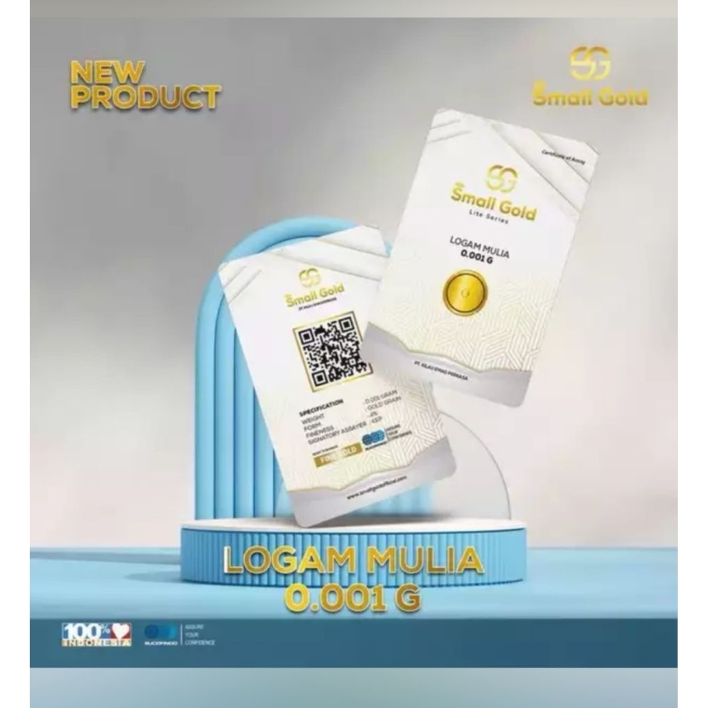 Emas mini Gold asli, small gold logam mulia,  0,001 gram, anti karat, anti luntur