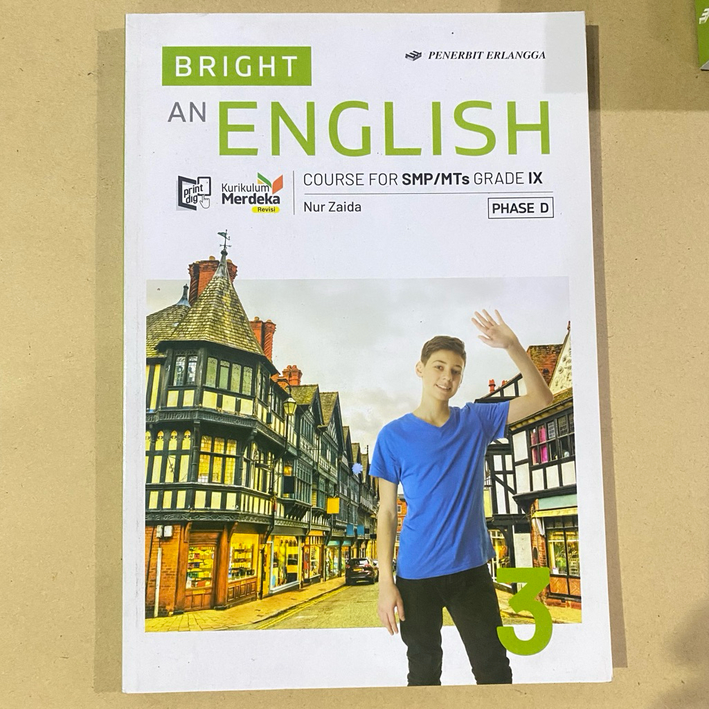 Buku BRIGHT AN ENGLISH COURSE FOR SMP MTS 3 GRADE IX / kurikulum merdeka erlangga