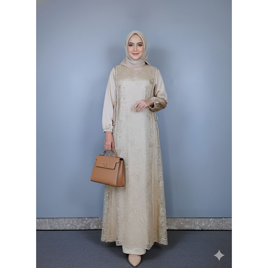 Gamis Felicia Burkat Premium, gamis Murah Elegan dan modis , Gamis Lebaran , dresspesta  2025