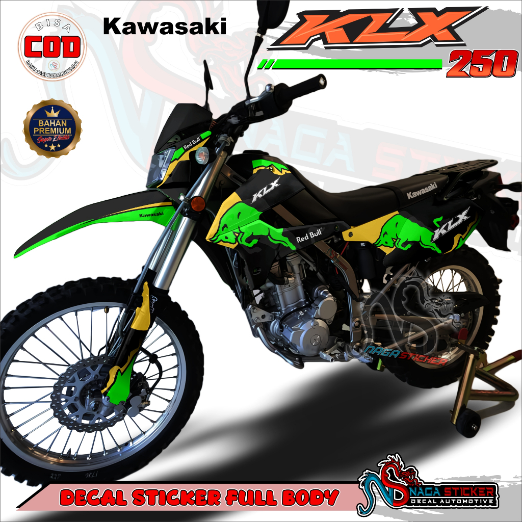 Bisa COD Decal Sticker Full Body KAWASAKI KLX 250  Motif SIMPEL KLX2503 STICKER Custom Dekal