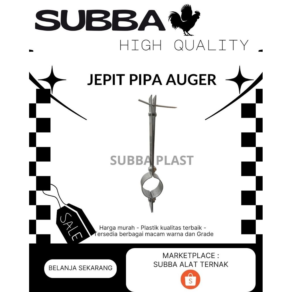 JEPIT PIPA AUGER - PERALATAN KANDANG AYAM BROILER