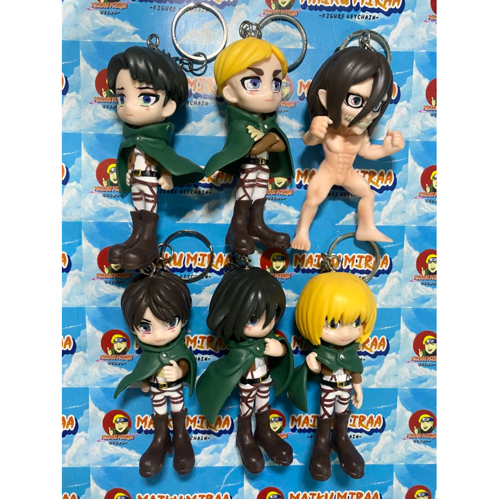 Figure Keychain / Gantungan Kunci Attack on Titan d eren yaeger mikasa ackerman armina arlert levi e