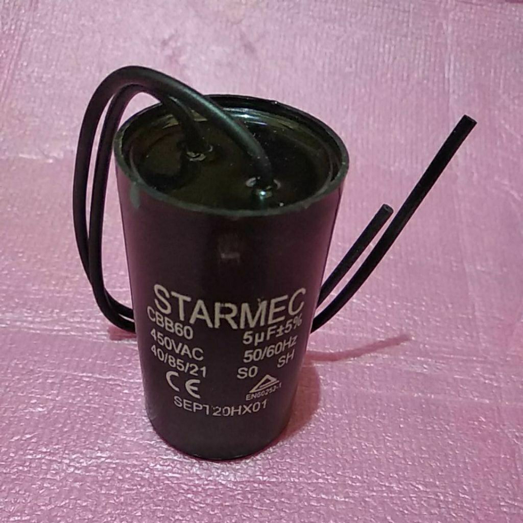 Kapasitor pengering  mesin cuci 2 tabung 5uf STARMEC