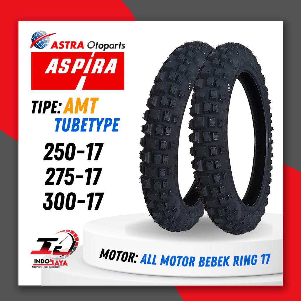 [READY COD] BAN LUAR TUBETYPE ASPIRA AMT ( 2.50-17 / 2.75-17 / 3.00-17 ) BAN LUAR NON TUBELESS AMT (