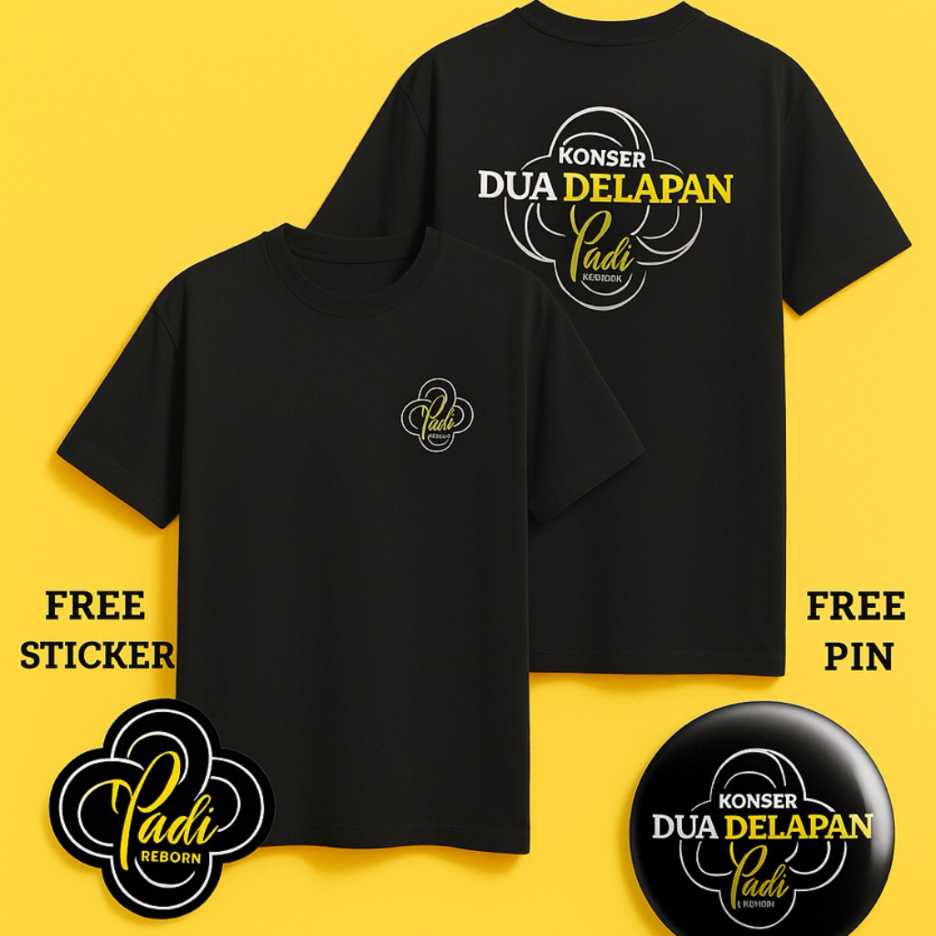kaos padi reborn konser dua delapan tshirt padi reborn baju band padi kaos music katun kombed distro