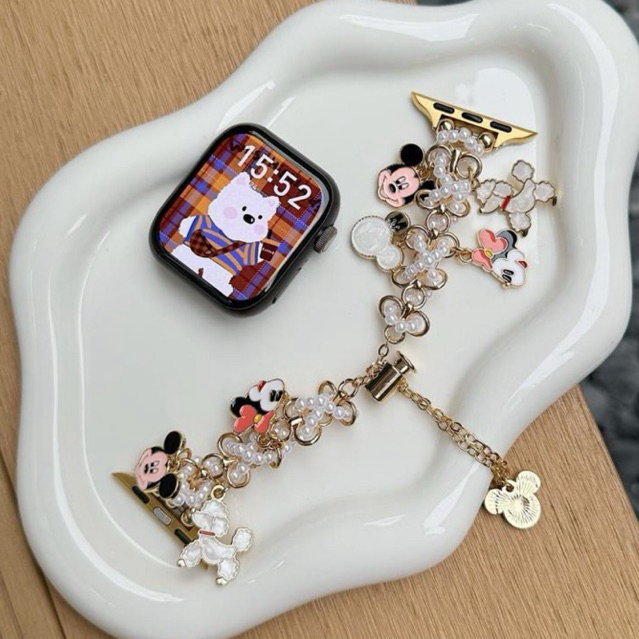 Strap Apple Watch Xiaomi Pro Huawei 11 10 8 9 Fit 3 4 Pro gelang style tali rantai wanita bunga lucu