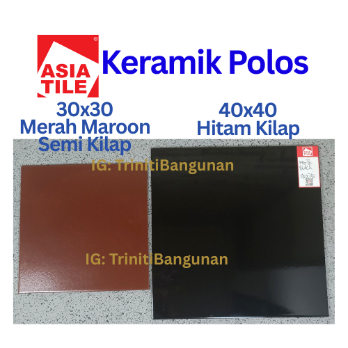 Keramik kramik ubin lantai dinding tembok Asia Tile merah bata plain maroon brick red teracota Corsi