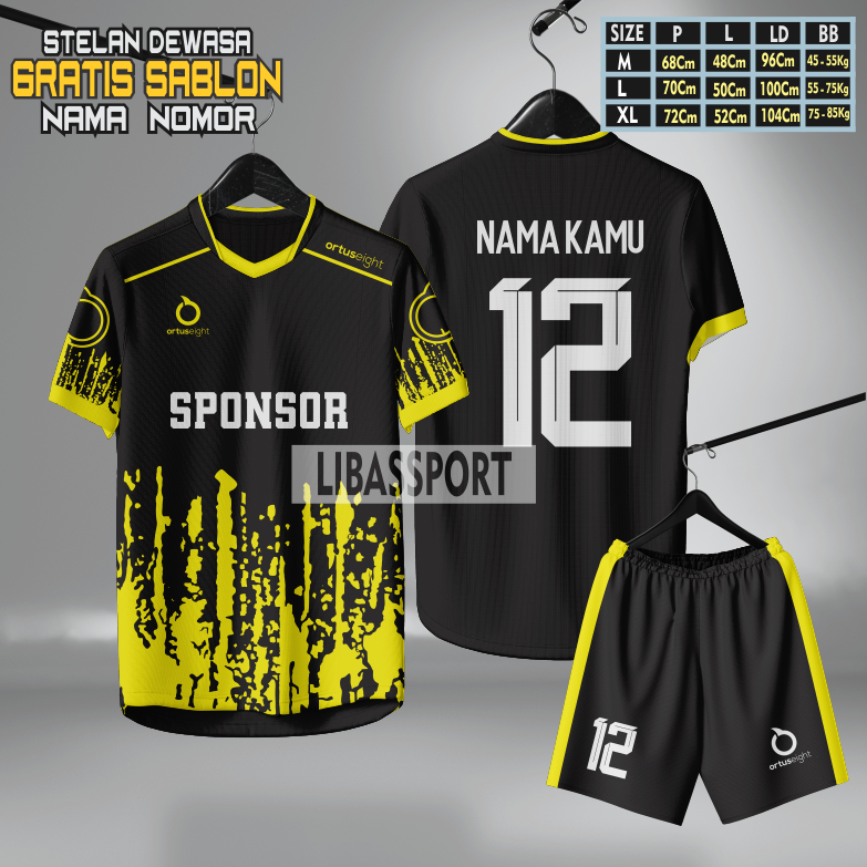 COD Gratis Custom Sablon Nama & Nomer Punggung, STELAN jersey Futsal dan sepak bola Ukuran Dewasa