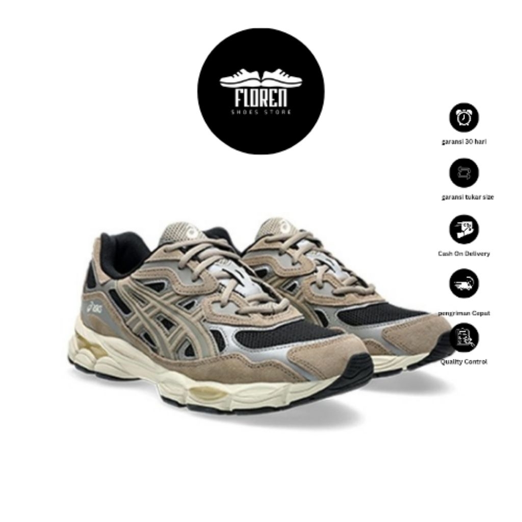 ASICS Sepatu sneakers unisex fx gel-nyc - hitam/abu-abu 100% Original