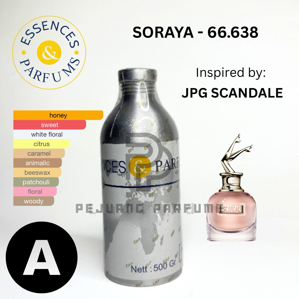 BIBIT ESSENCES SORAYA 66.638 GRADE A | INSPIRED BY JPG SCANDALE | BIBIT ESSENCES 100ML REPACK DAN 50