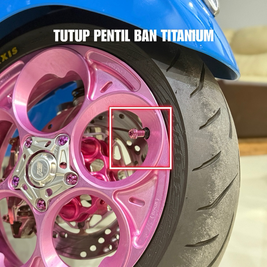 Tutup Pentil Ban Motor Titanium Universal Vespa Matic Vespa Sprint Vespa Pentil Ban Motor Pentil tit
