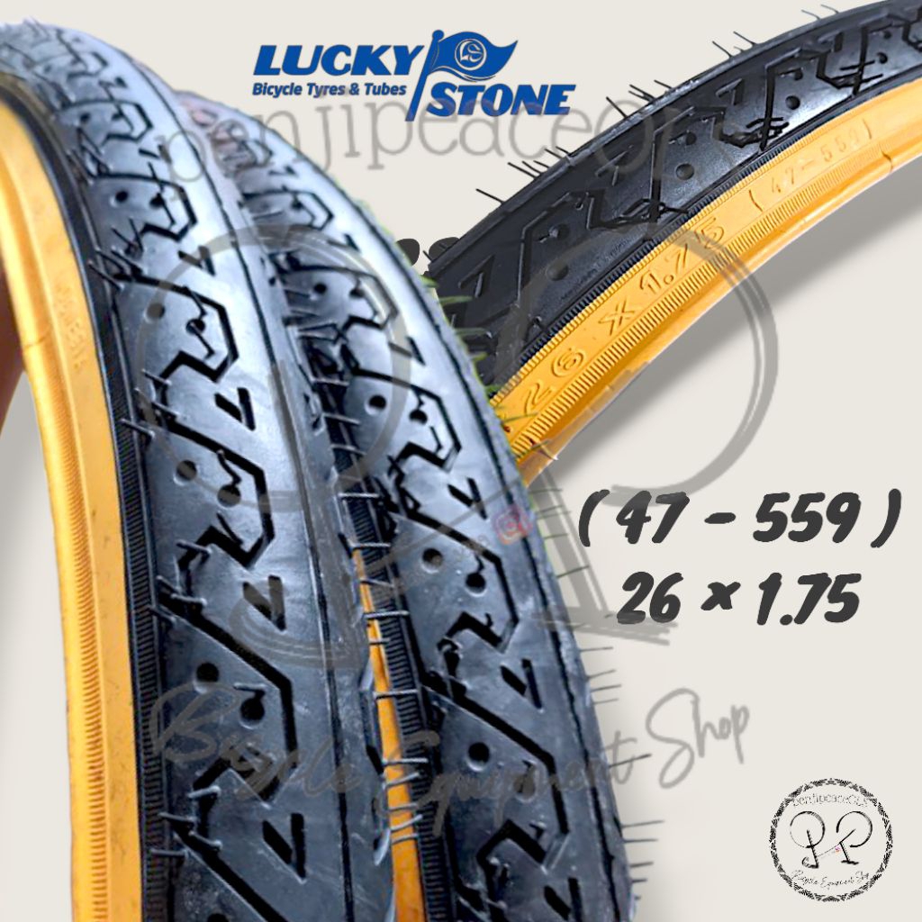 ban luar lucky stone 26x1.75 ban sepeda list coklat ban tanwall 26 x 1.75 ban mtb