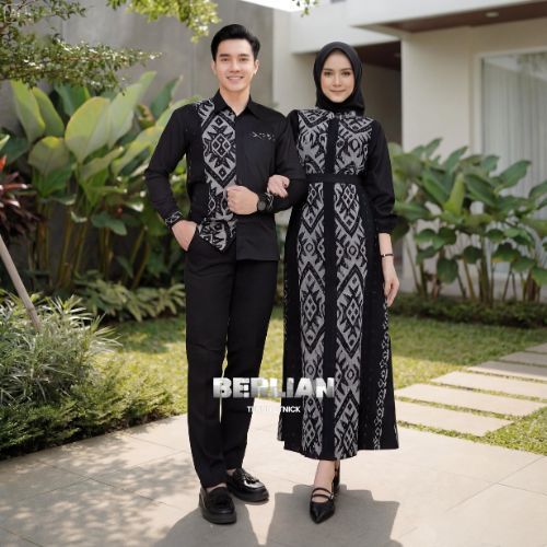 BAJU COUPLE TENUN BATIK ELEGAN PRIA WANITA | GAMIS TUNANGAN KONDANGAN LEBARAN MODERN TERBARU