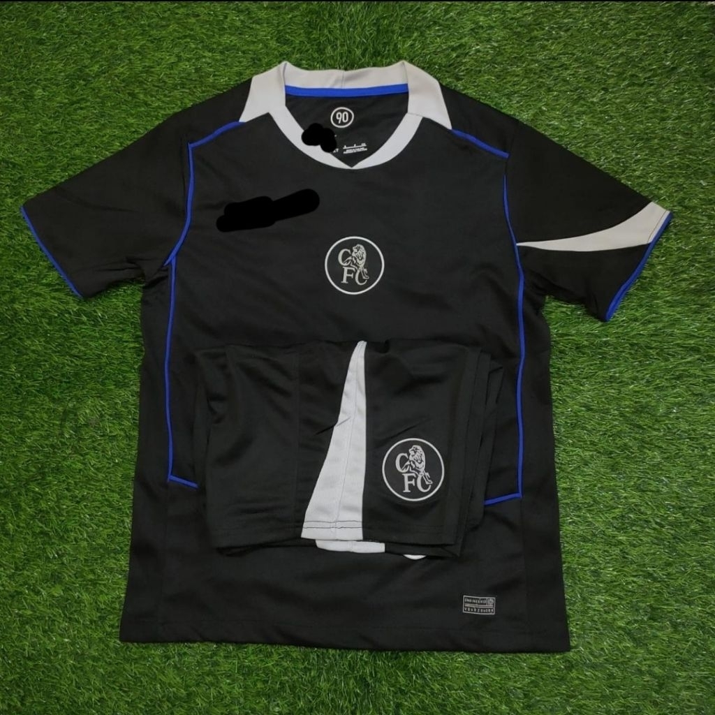 Stelan Setelan Jersey Kaos Baju Sepak Bola Chelsea Chelsi Celsea Celsi Home Away 3rd Third Hitam Bla