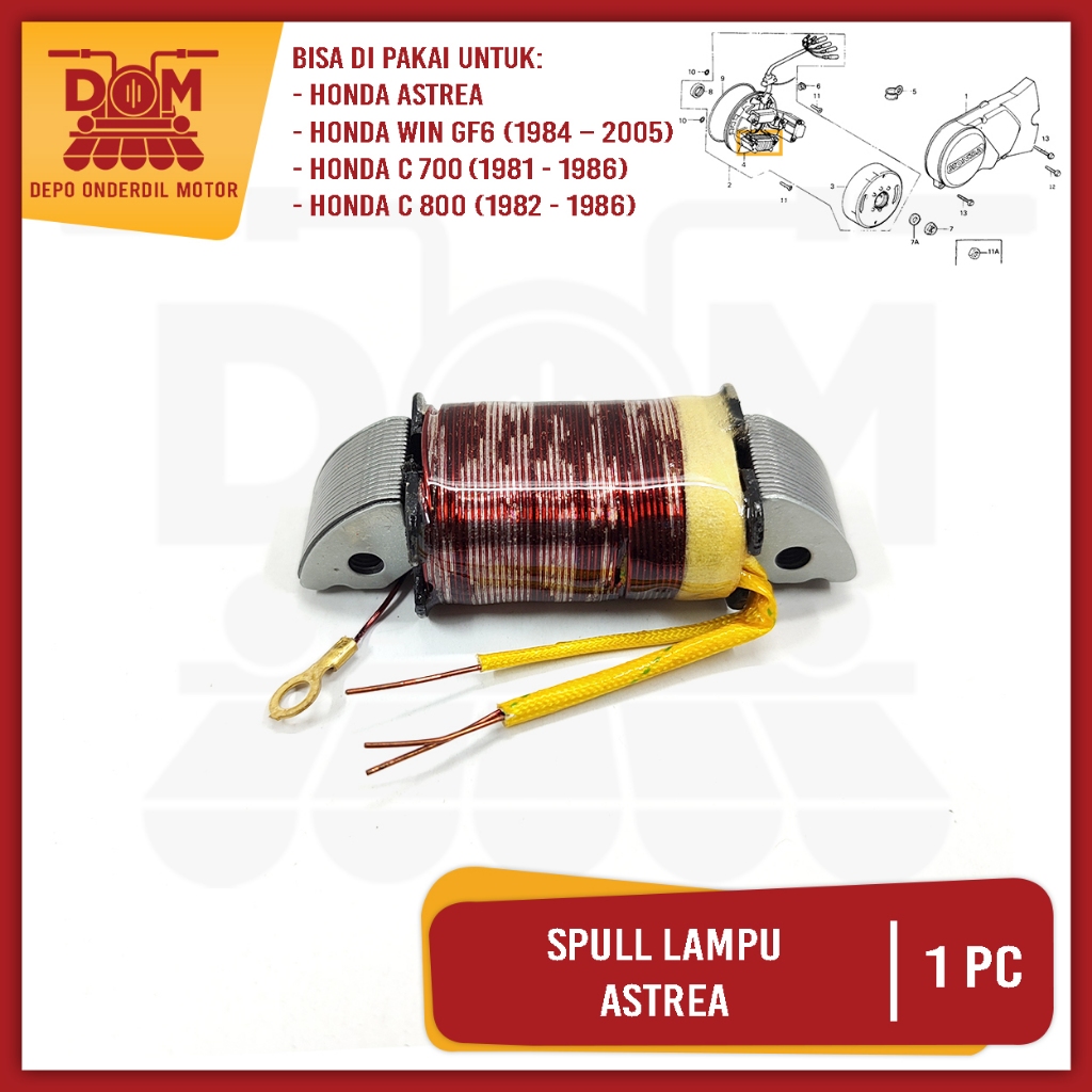Spul Lampu Astrea Win (OTORAS / TAKESHI) Spull Sepul Spool Lampu Honda Astrea C800 C700 Win