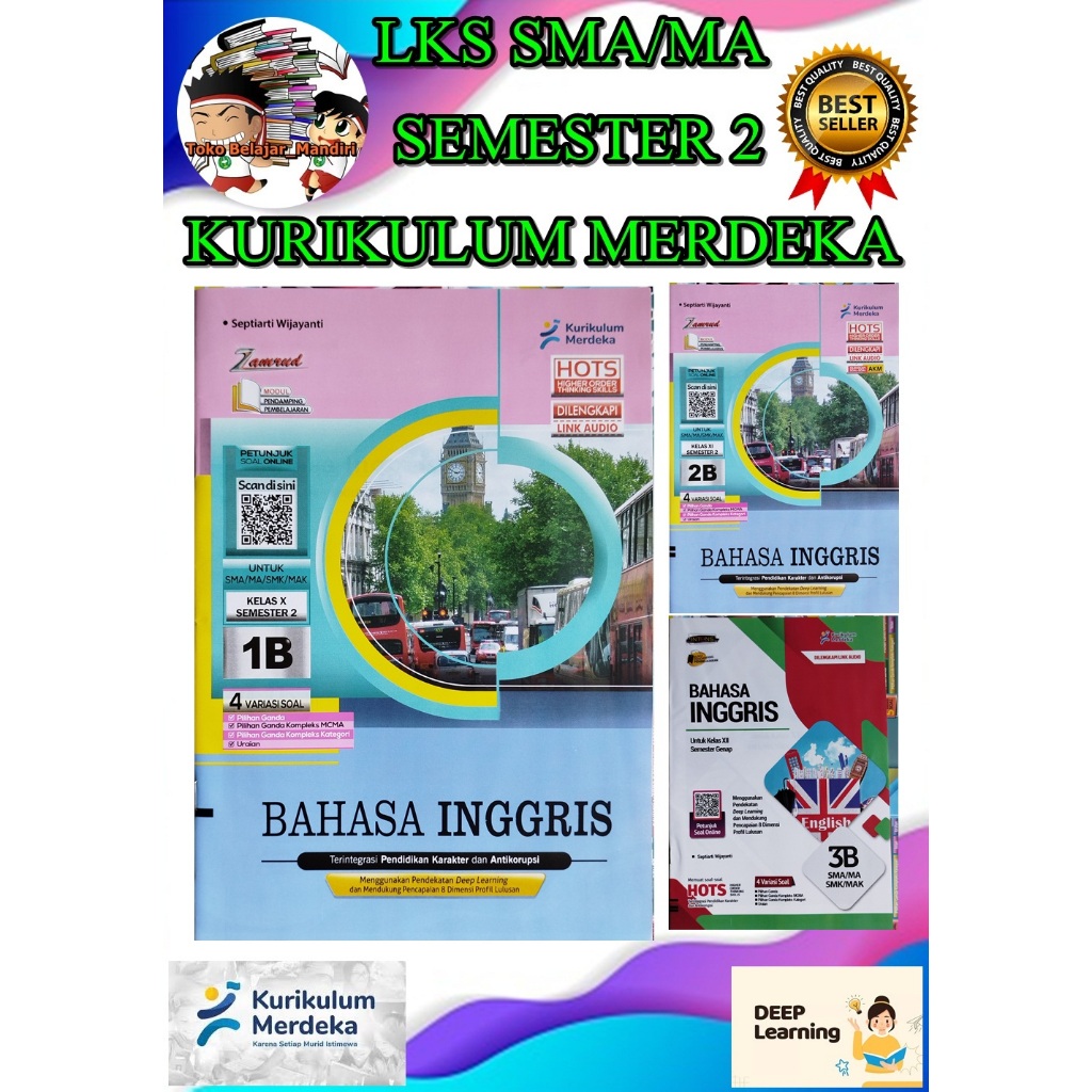 LKS Bahasa Inggris SMA/MA/SMK Kelas 10, 11, 12 Semester 2 Kurikulum Merdeka/ Deep Learning/ Zamrud