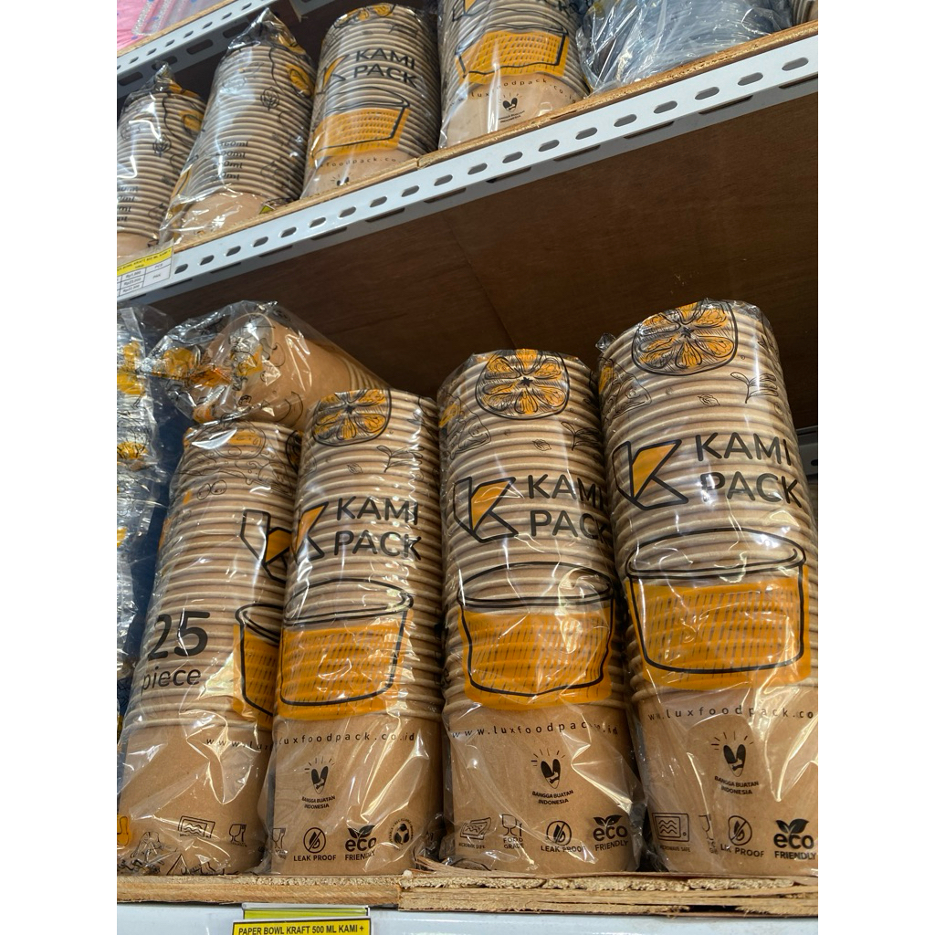PAPER BOWL KRAFT 500ml KAMI+TUTUP