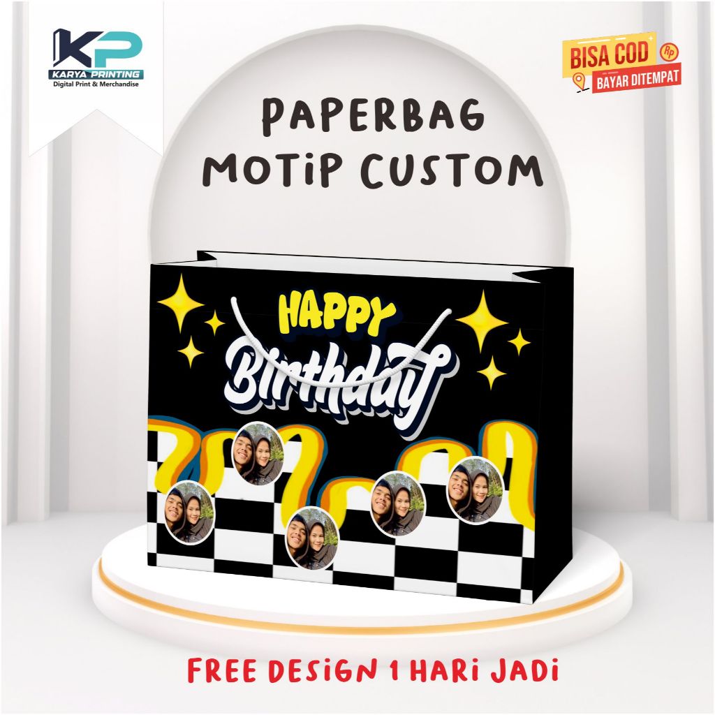 Cetak Paper Bag Kertas Kado Custom Pinterest Muka Wajah