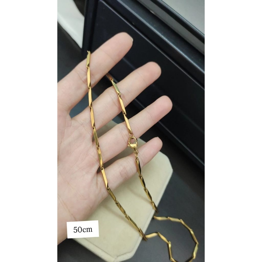 kalung rantai titanium panjang 50cm