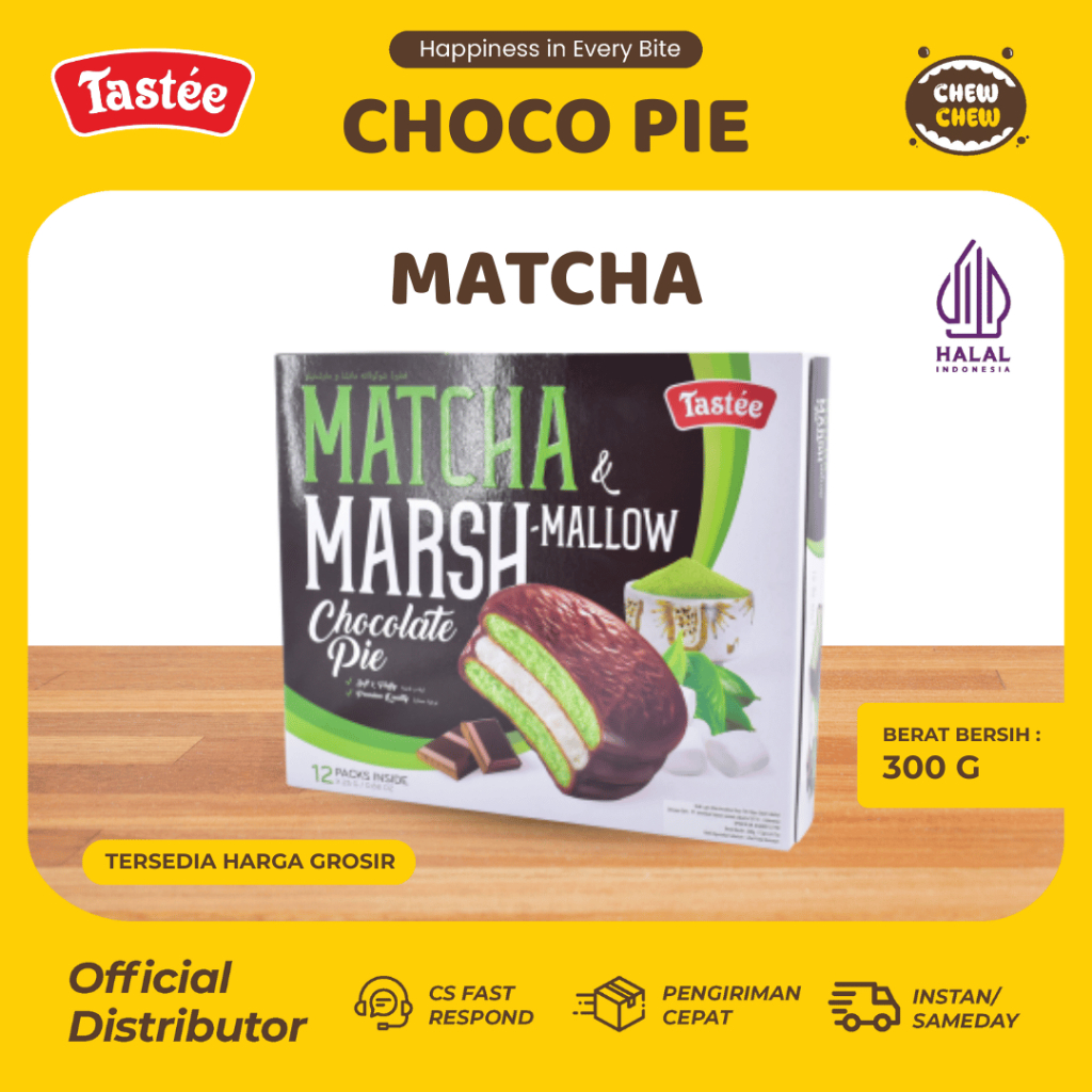 TASTEE Choco Pie 300g - Matcha Marshmallow