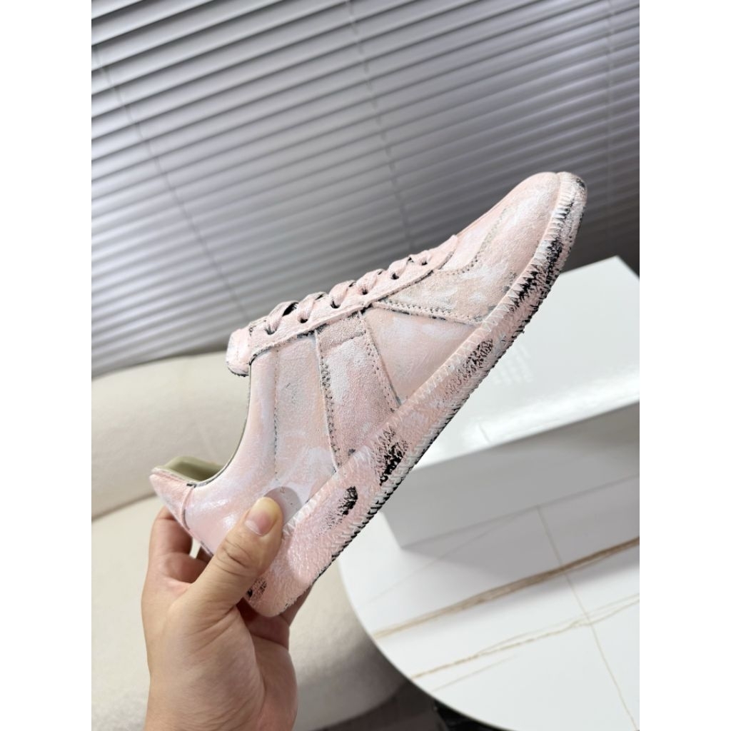Maison Margiela MM GATS German Army Trainer Replica Canvas Pink Black Paint Authentic GK