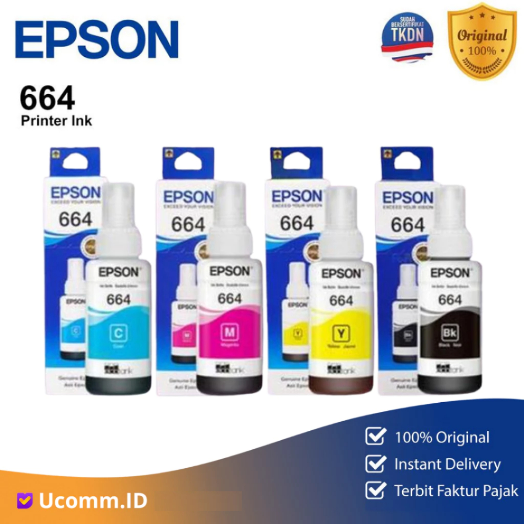 EPSON Ink 664 Tinta Epson 664 CMYK Epson L100 L110 L220 L120 L350 L360 Tinta Original