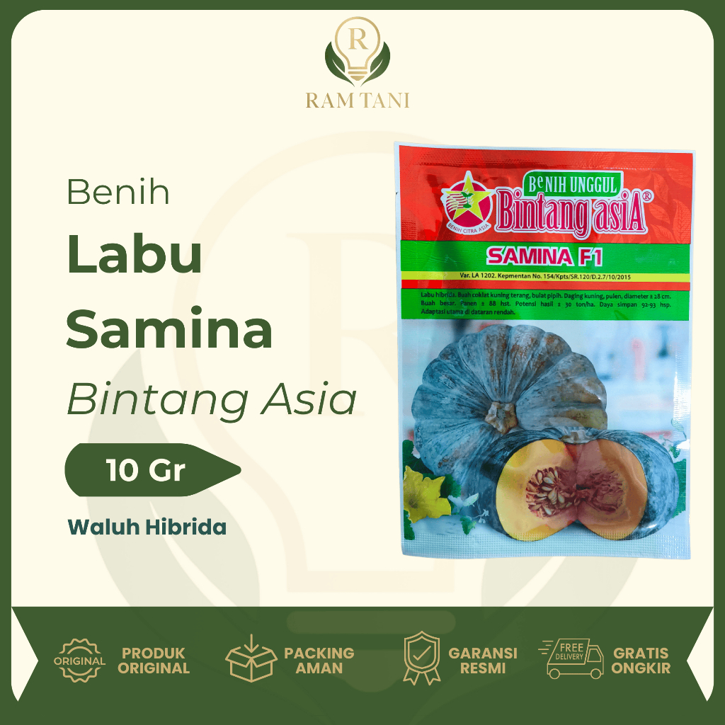 Bintang Asia - Benih Bibit Labu Waluh Kuning Hibrida SAMINA F1 10 Gram Bintang Asia
