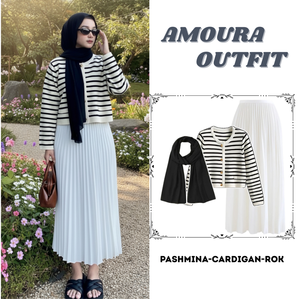 3in1 Natalie One Set Hijab Casual OOTD Hijab Kekinian Outfit Pinterest Outfit Study Tour Set ROC11