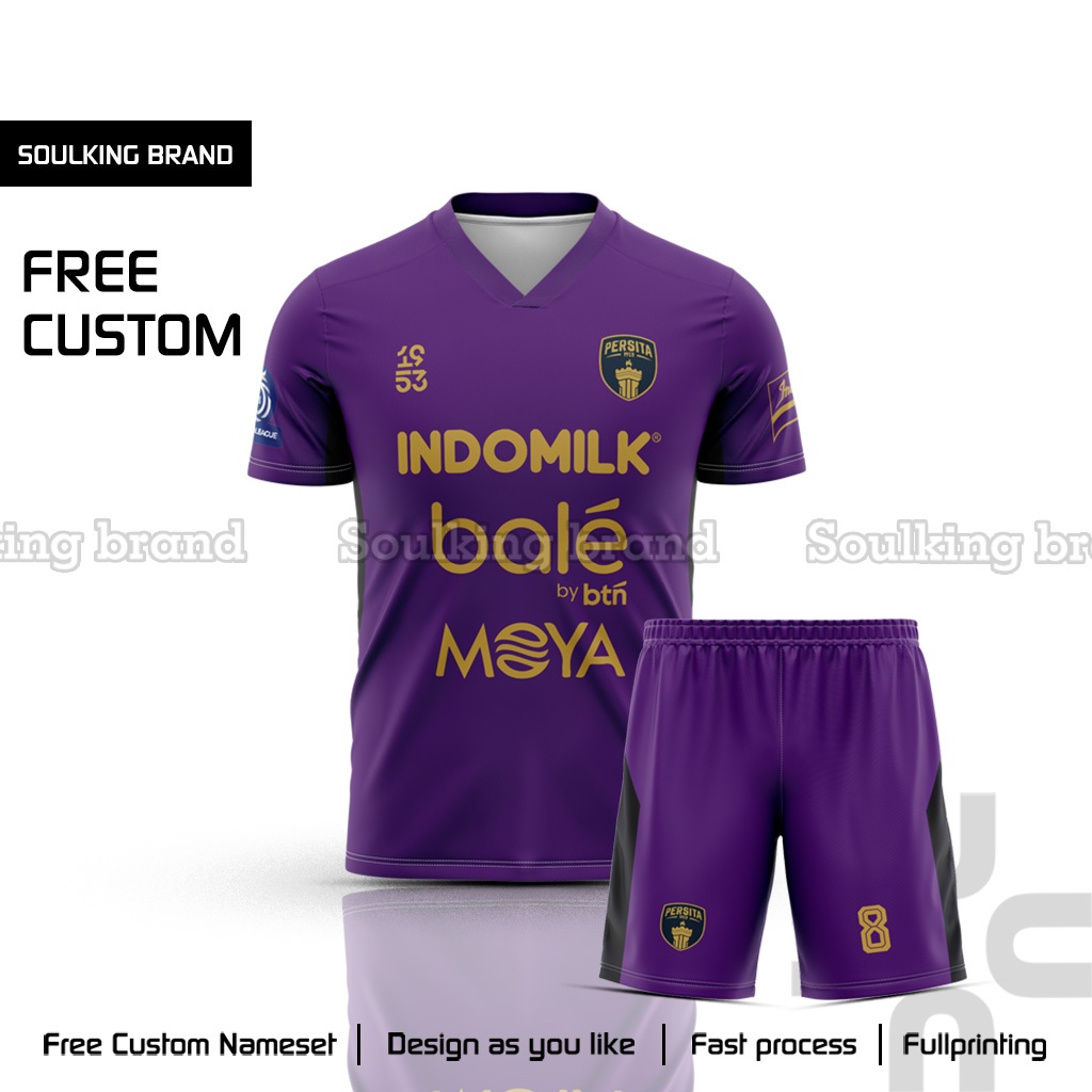 Baju Jersey Persita 2025 / 2026 Home Away Third Liga 1 Indonesia Free Custom Nama Warna Unggu Putih 