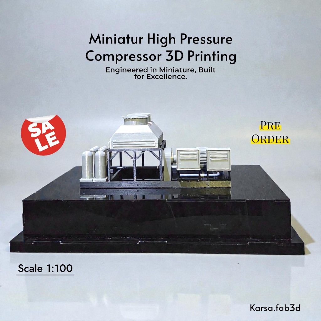 Miniatur High Pressure Compressor 3D Printing – Model Mesin Kompresor Industri, Display Teknik & Dek