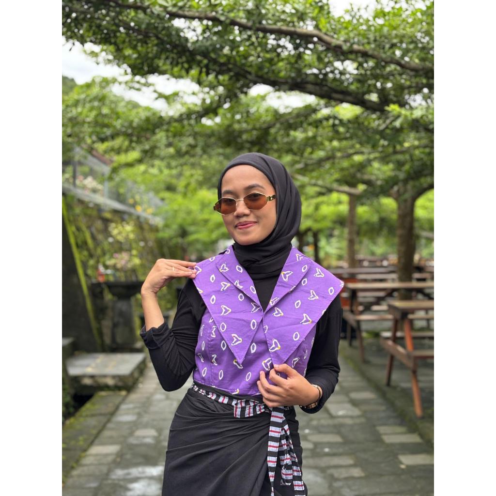 VIONNA TOP DAN ROK LILIT BY VASANA | Atasan Wanita Kemben Batik Jumputan Rok Lilit Modern