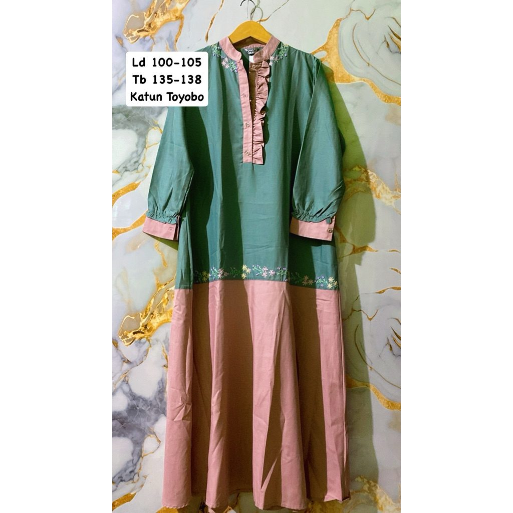 Gamis Katun Toyobo Premium Motif Bordir