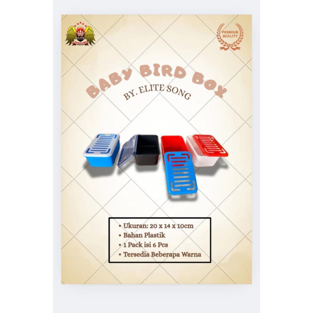 Baby box wadah untuk anakan burung lovebird murai kenari kacar dan burung lain nya prodak Elite song