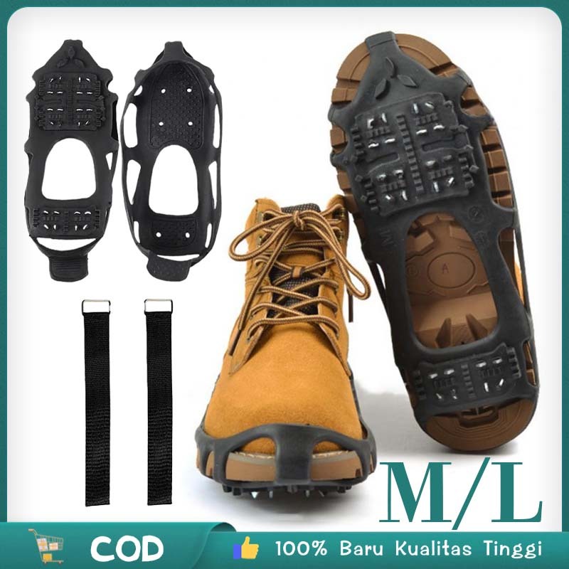 24 Gigi Alas Sepatu Salju Anti Slip Alas Sepatu Mendaki Alas Sepatu Anti Slip Salju Alas Sepatu Paku