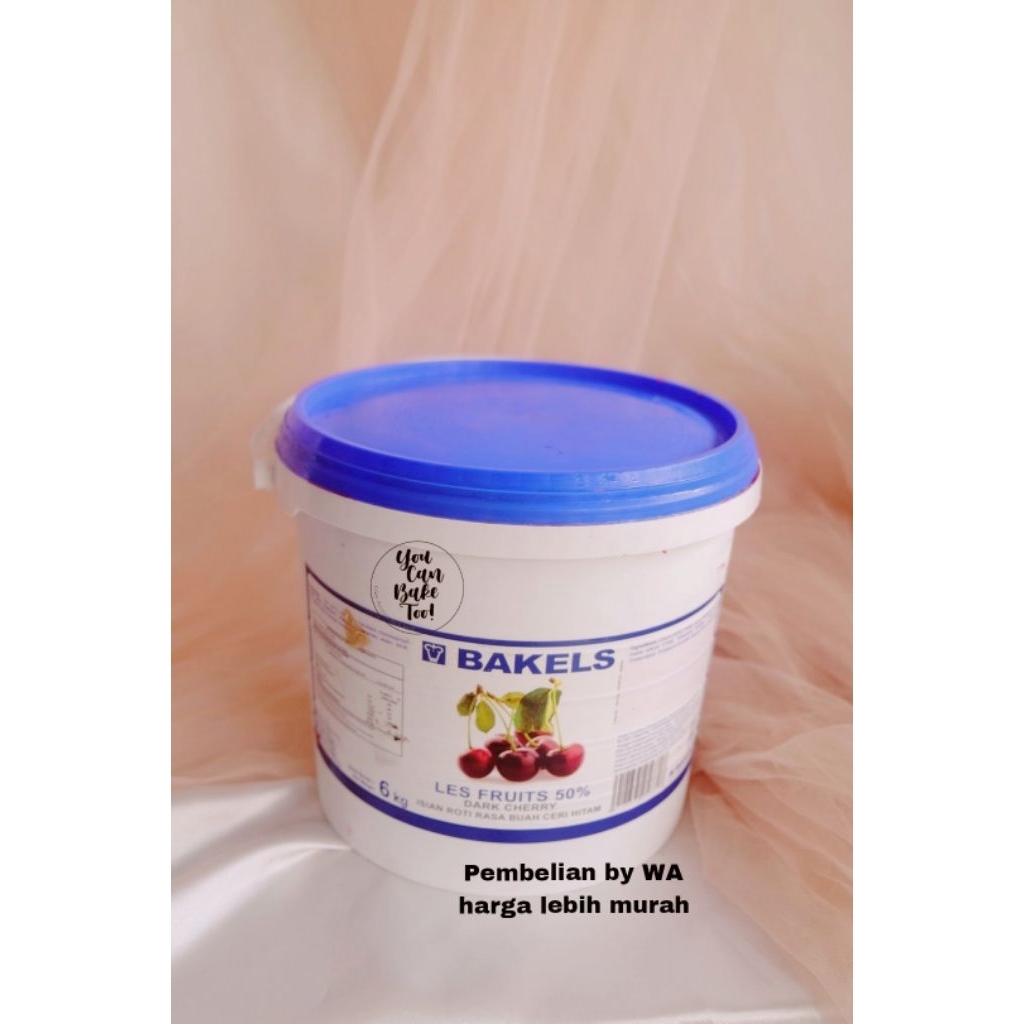 Bakels Les Fruit 50% Dark Cherry Filling / Selai Buah Cherry Blackforest 6kg