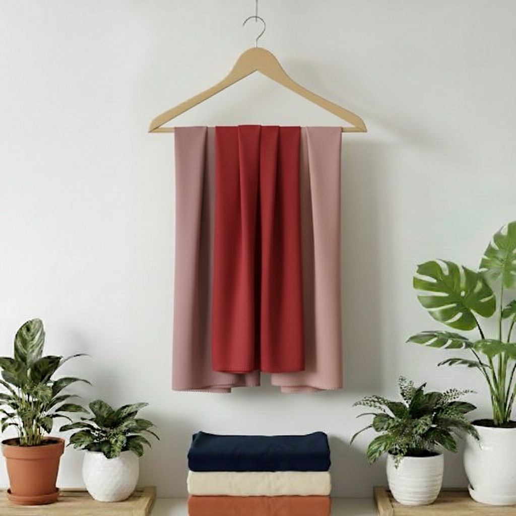 Hijab Segi Empat Voal Premium Lasercut 130x130 – Rose, Cherry Pink, Fanta, Merah, Pink Cerah Series