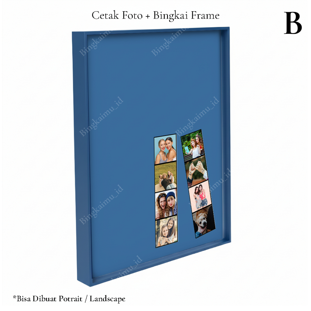 Bingkaimu Custom Cetak Foto Frame Biru Bingkai Foto Dinding Hiasan Dinding Dekorasi Aesthetic