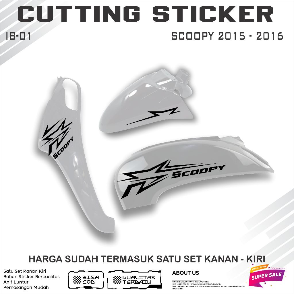 CUTTING STRIPING SCOOPY 2015 - 2016 || LIS CUTTING STICKER MOTIF SIMPLE KEREN