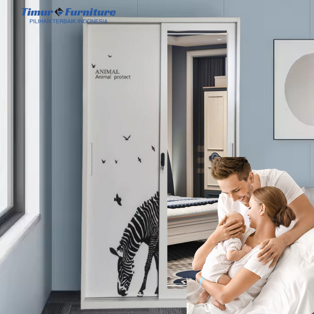 Lemari Pakaian Anak Besi Lemari Baju Besi Sliding Lemari Besi Lemari Minimalis Bahan Tebal