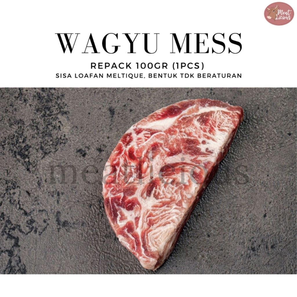 Wagyu Mess Meltique repack 1pcs daging sapi (sisa loaf meltique)