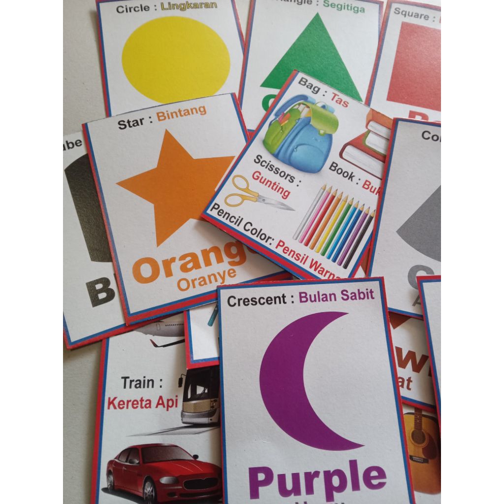 flash card edukasi warna dan bentuk