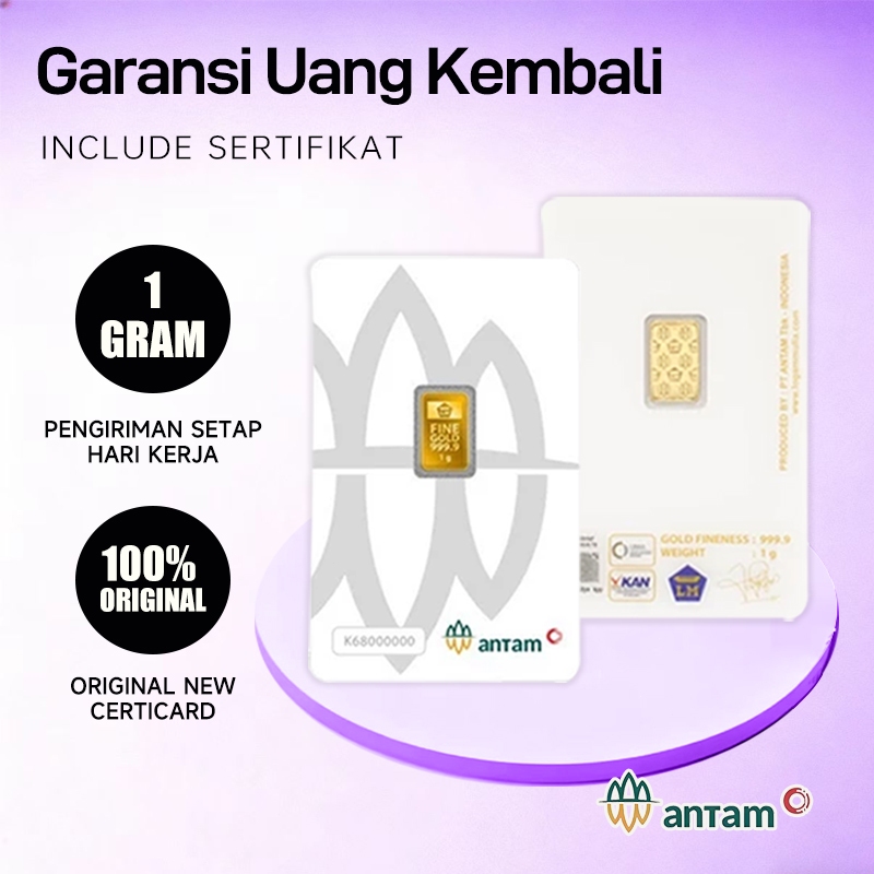 ANTAM 1GR LOGAM MULIA EMAS ANTAM 1 GRAM LM ANTAM TERBARU CERTIEYECERTICARD