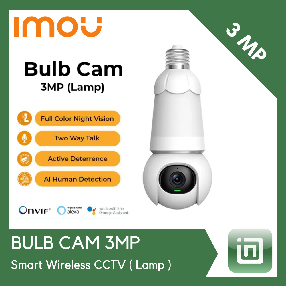 IMOU BULB CAM 3MP SMART CCTV CAMERA KAMERA CCTV WIFI TANPA KABEL WIRELESS SMART SECURITY KAMERA BOLA