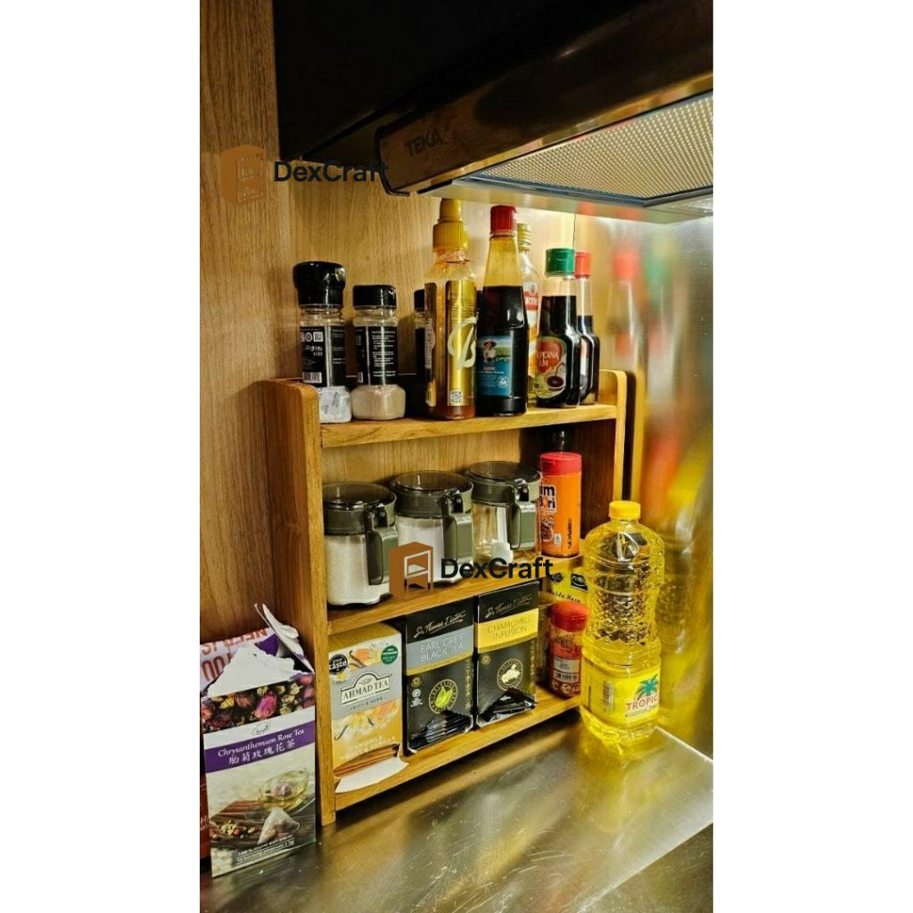 rak bumbu susun 3 kayu jati/rak susun 3 jati/rak serbaguna kayu jati