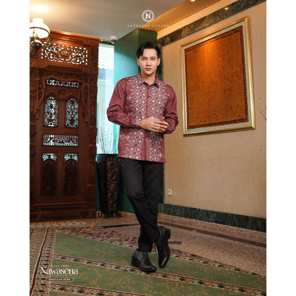 NADHEERA KOKO DEWASA NAWASENA SHIRT PANJANG DAN PENDEK WARNA AMERICAN BURN,LEATHER BLACK,SWEET EGGPL