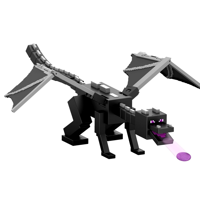 Mattel Minecraft Dragon’s Breath Ender Dragon Action Figure with 10 Discs, Giant Toy with 21.6-inch 