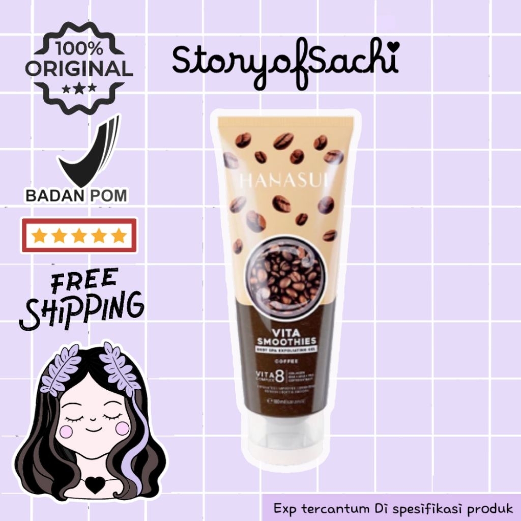 StoryofSachi - HANASUI Vita Smoothies Body Spa Exfoliating Gel 180ml -  COFFEE ( Coklat ) | Peeling 