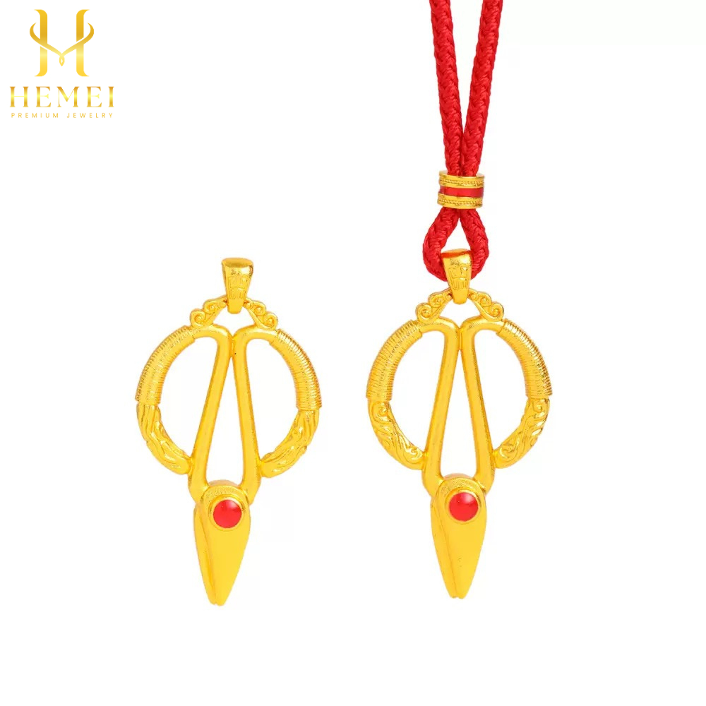 HEMEI KALUNG GUNTING CHINESE STYLE EMAS PALSU KALUNG FASHION WANITA KALUNG MEWAH PREMIUM