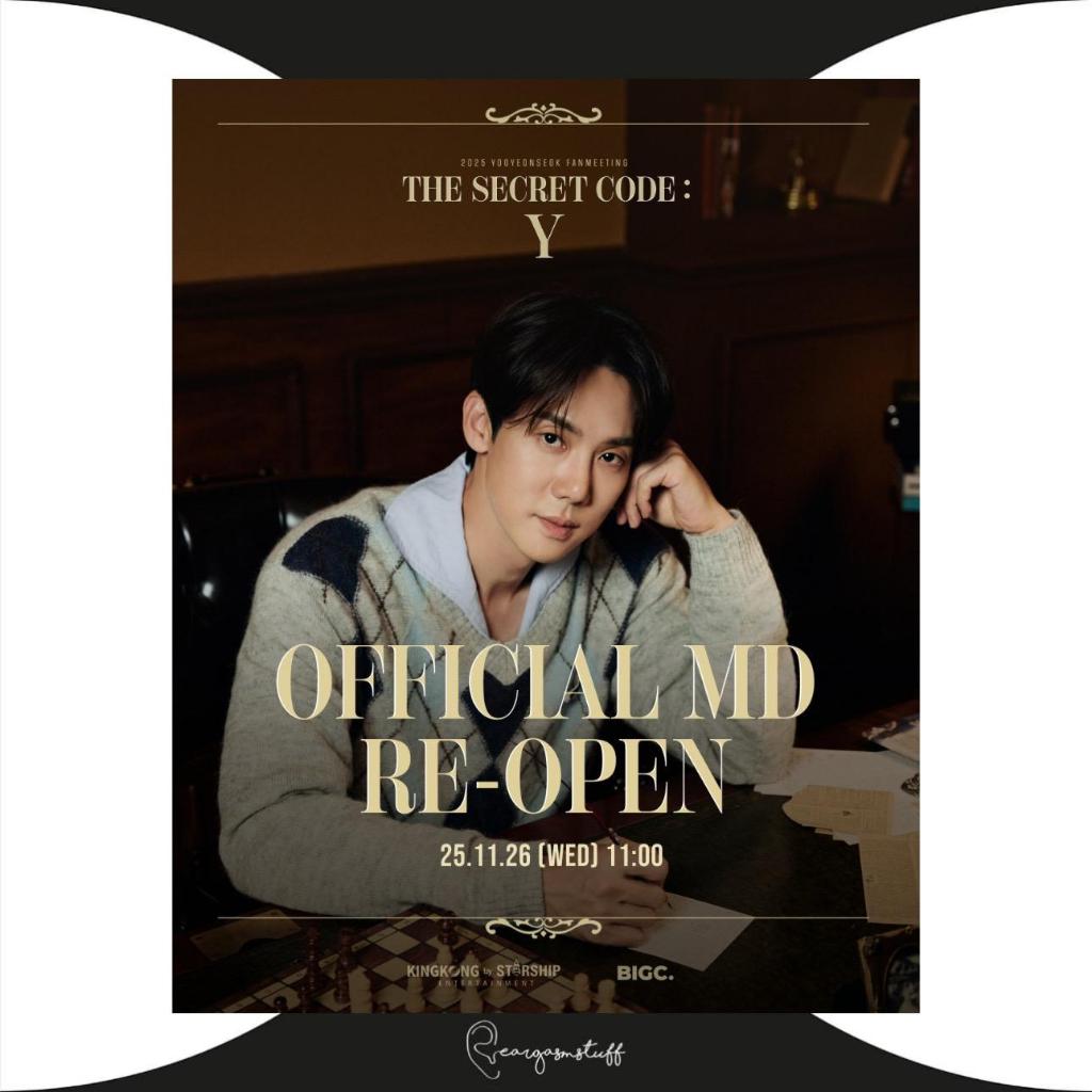 YOO YEON SEOK FANMEETING The Secret Code : Y OFFICIAL MD / MERCH / MERCHANDISE