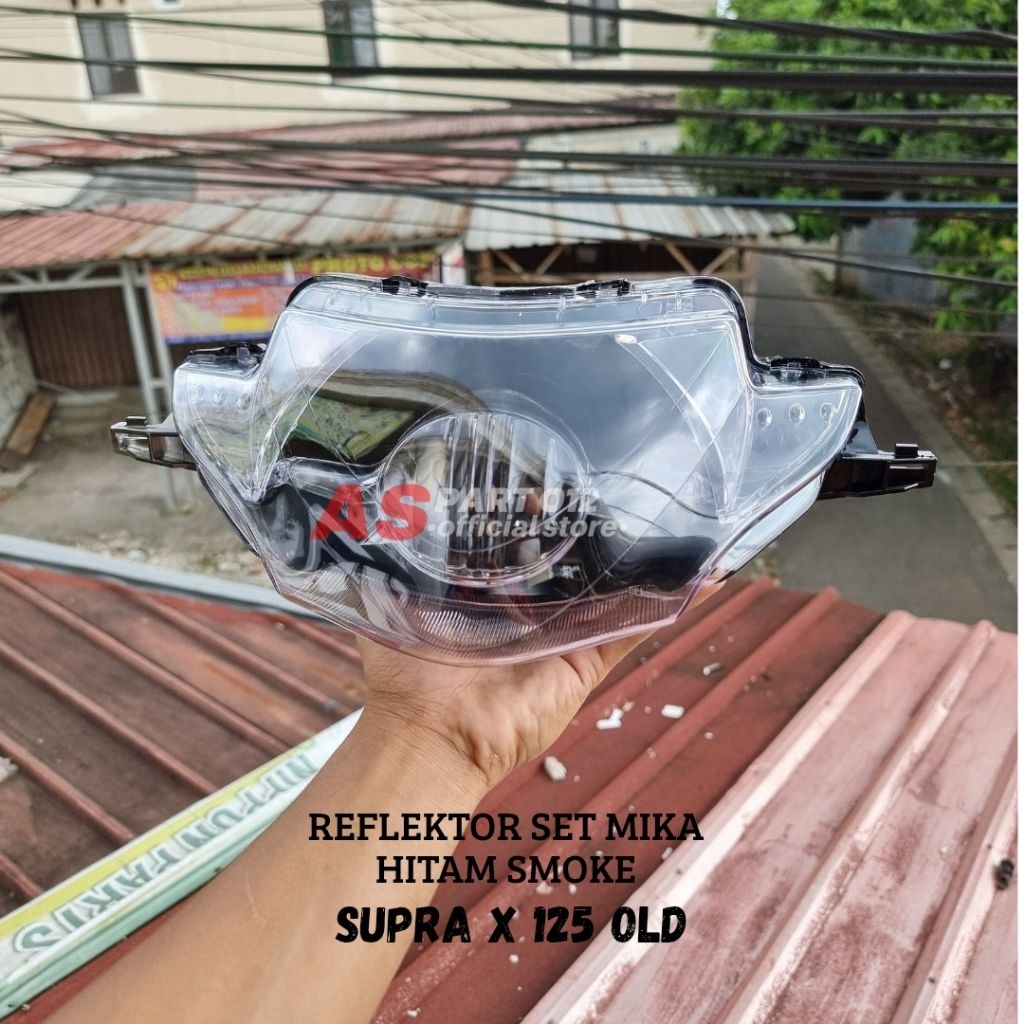 Lampu Depan Supra X 125 Old Hitam Smoke Set Mika Reflektor Lampu Depan